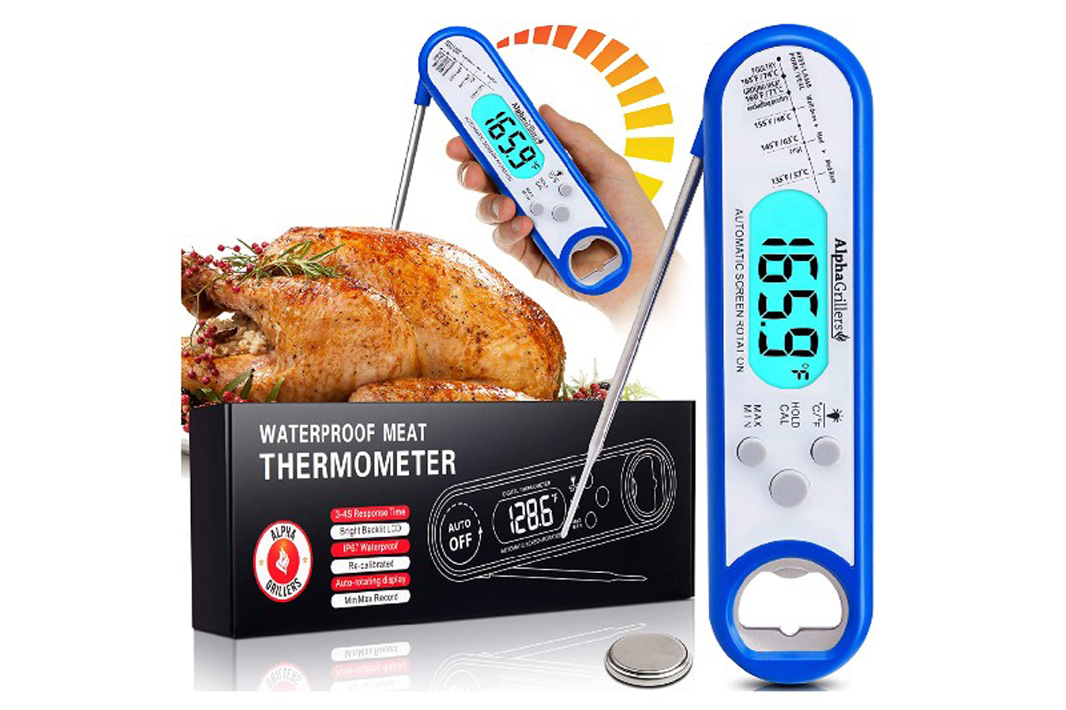 Griller's Choice Digital Instant Read Thermometer for BBQ, Grill