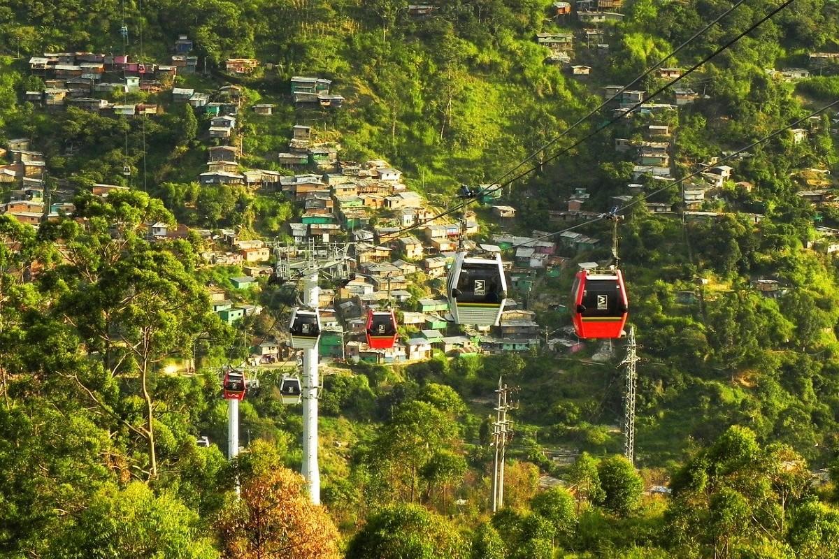 Cable car to Parque Arvi in Medellín.