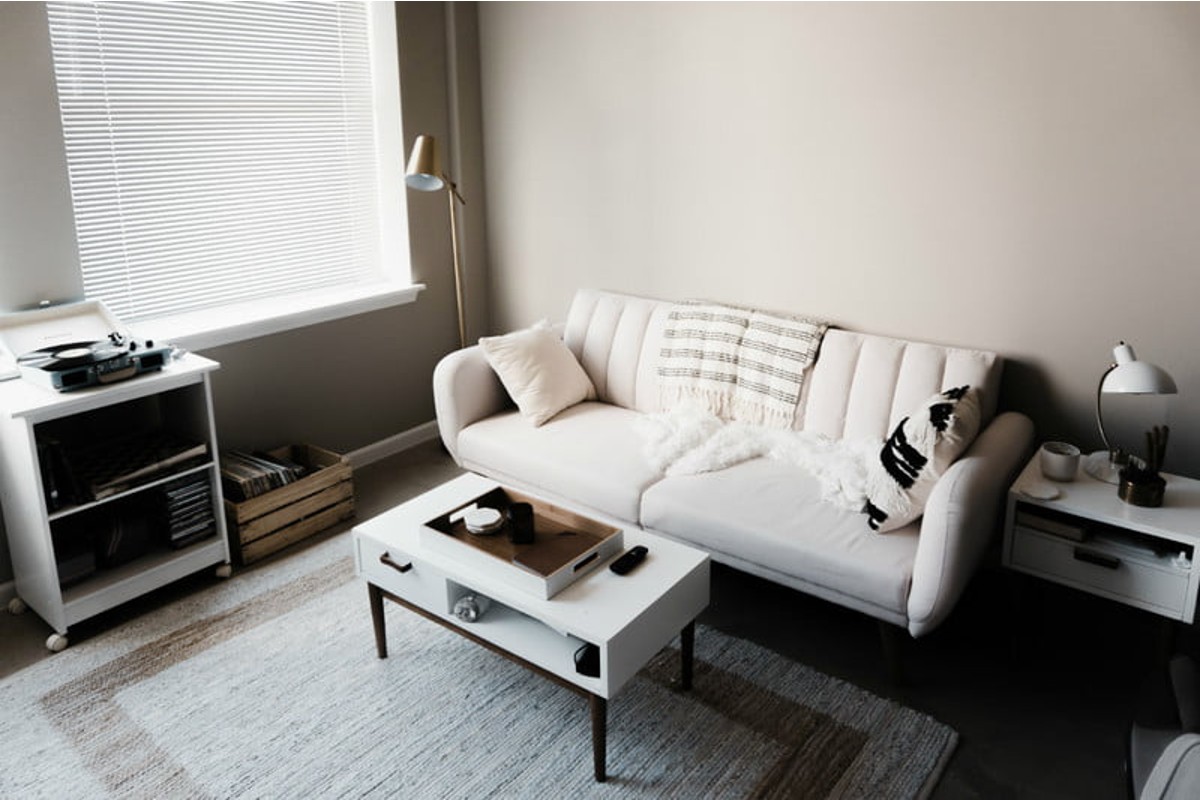 Clean and organized living room