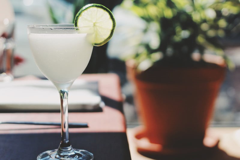 Daiquiri served in a cocktail glass on a table.