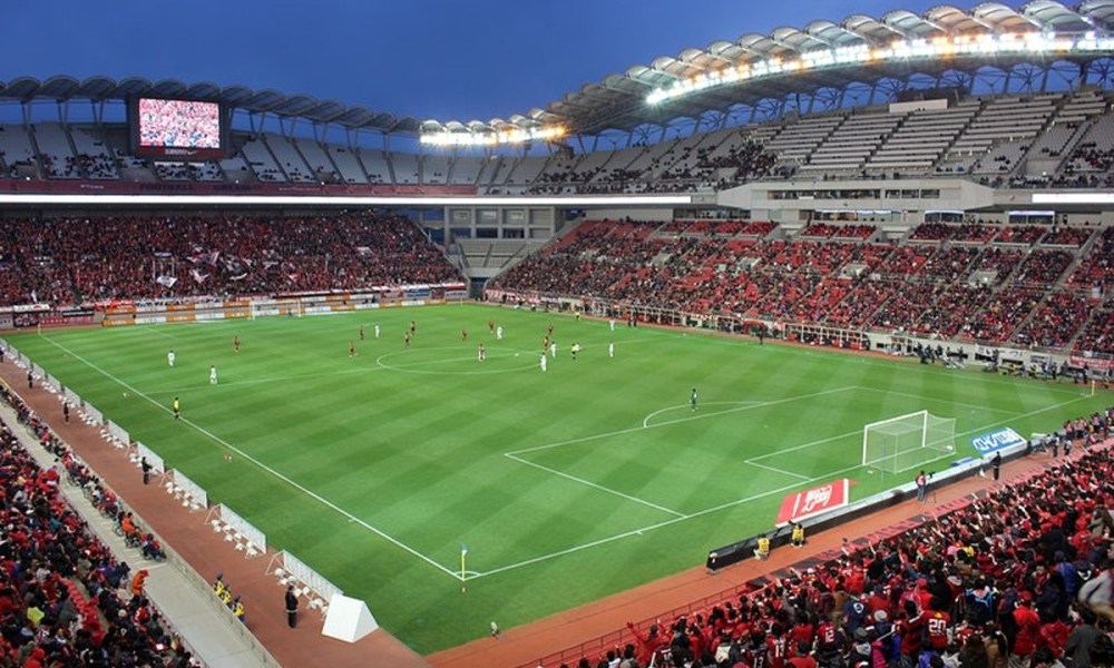 Soccer stadium stock photo