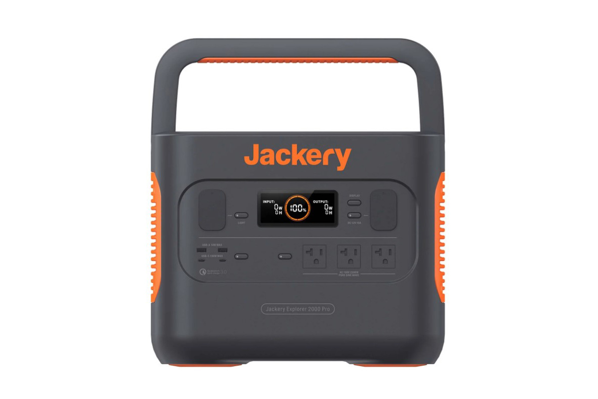 Jackery Explorer 2000 Pro Portable Power Station on a white studio background.