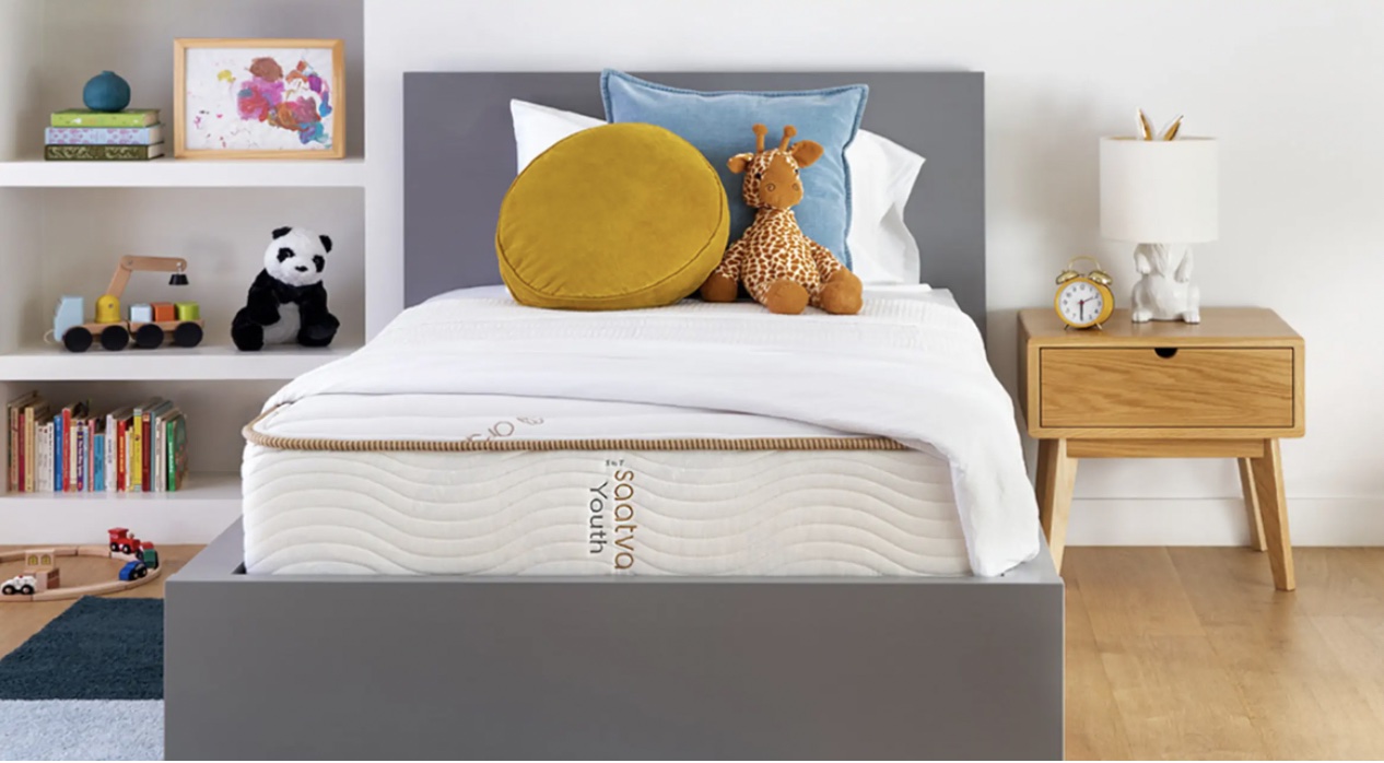 saatva youth mattress in a children's bedroom