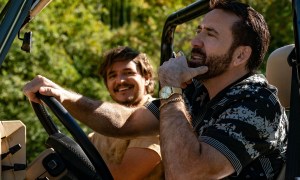 Nicolas Cage (right) and Pedro Pascal (left) in 'The Unbearable Weight of Massive Talent