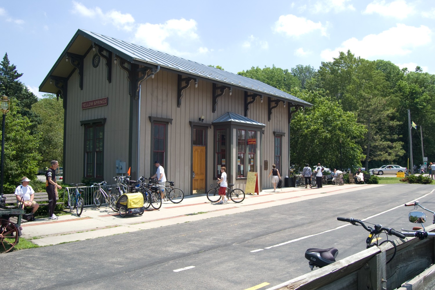 The Little Miami Scenic Trail (Greene County Corridor) at Yellow Springs Station in Yellow Springs, Ohio.