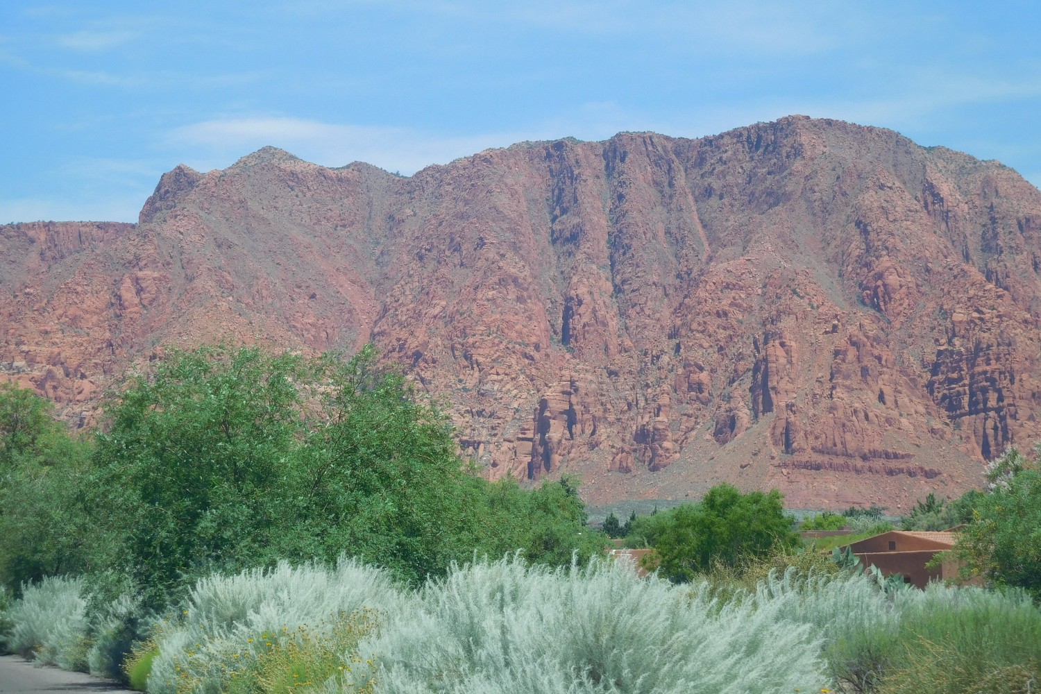 A lush desert landscape at Kayenta Art Village near Ivins, Utah.