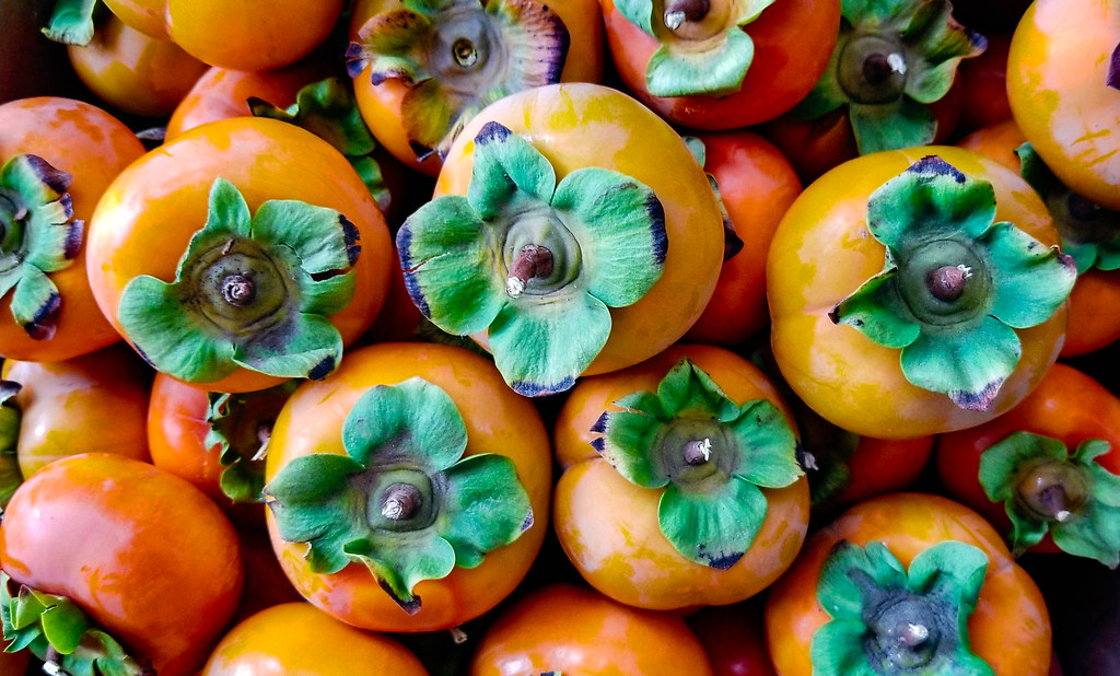 A bunch of persimmons