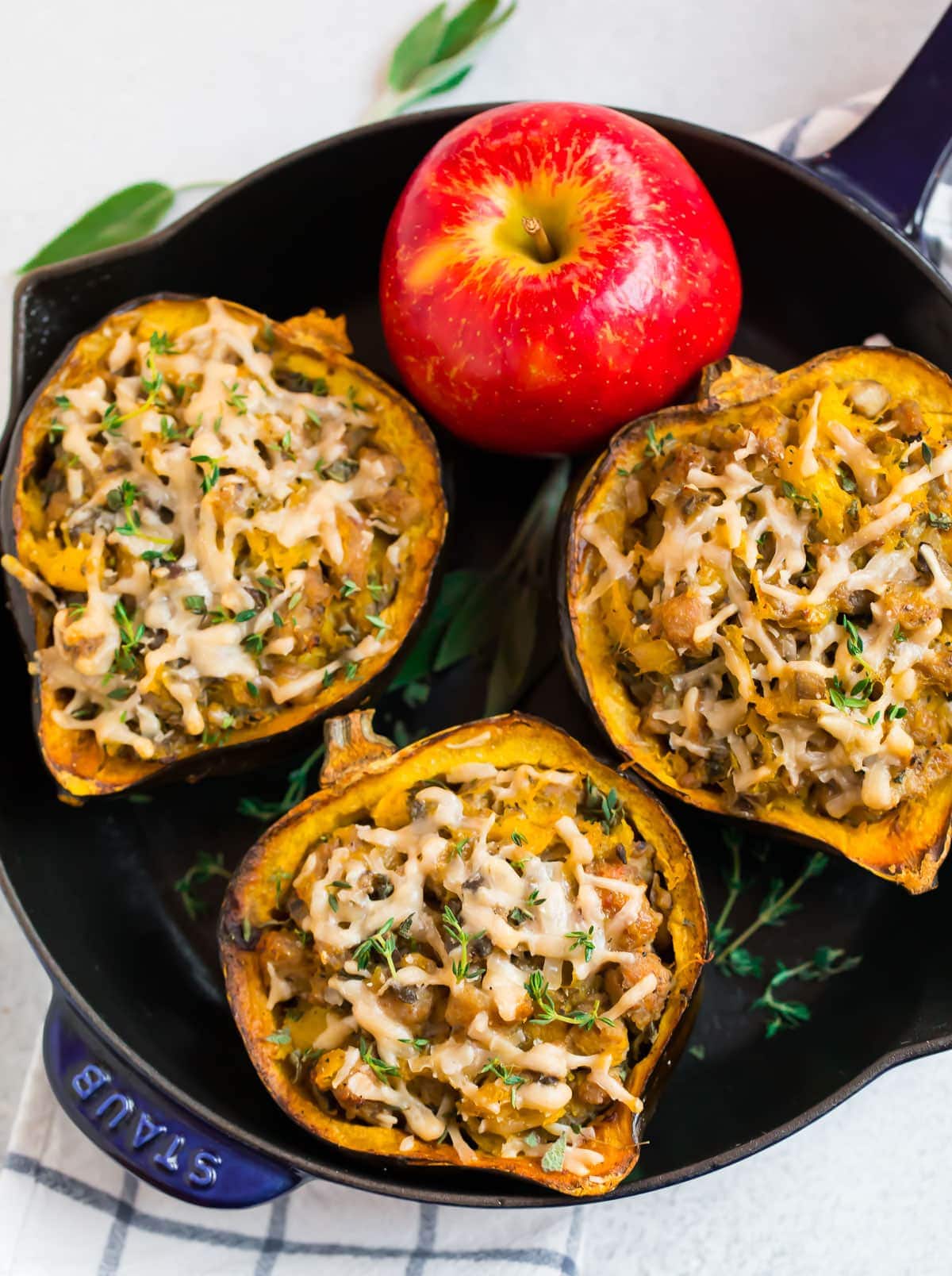 Sausage-stuffed acorn squash