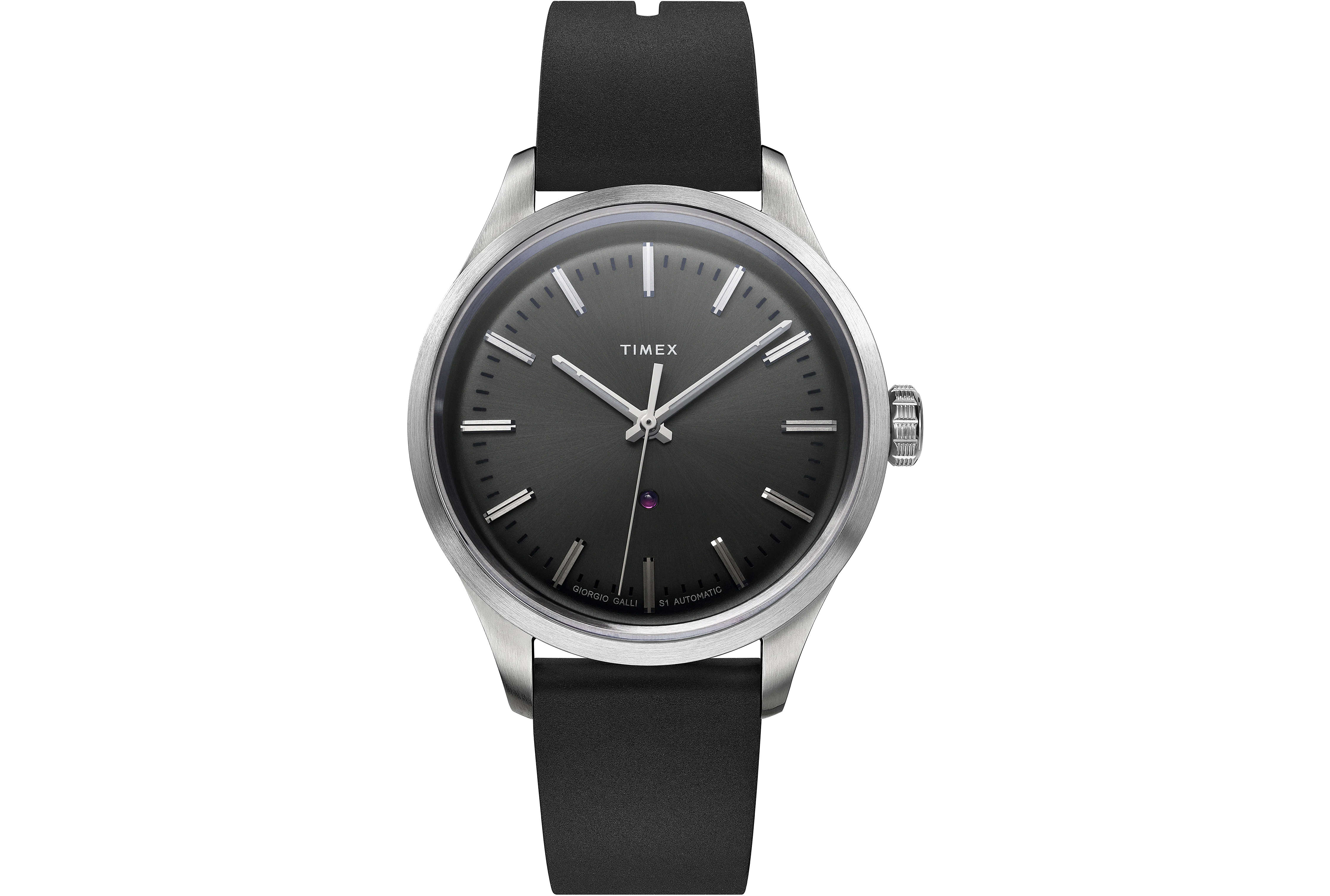 A black timex watch.