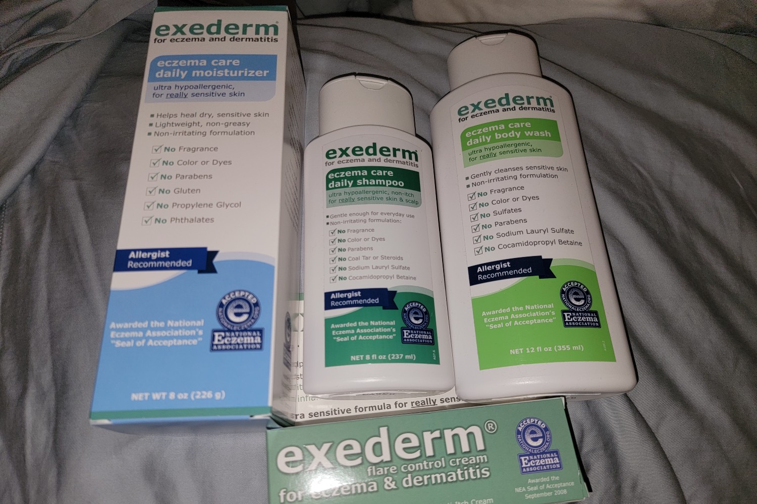 A bottle of Exederm Eczema Care Daily Body Wash.