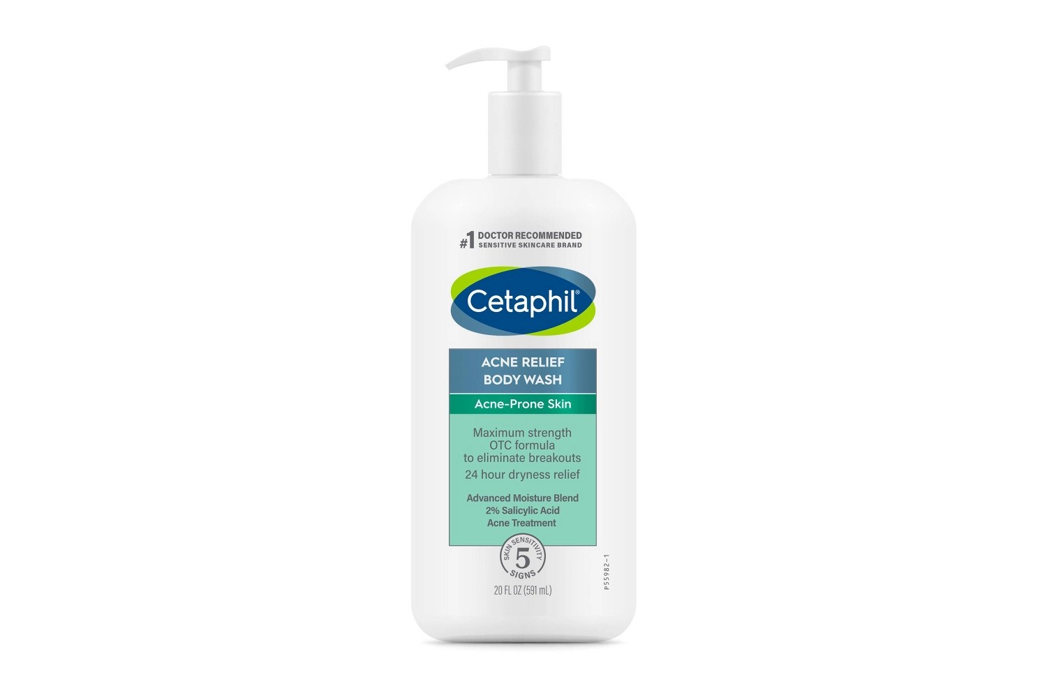 A bottle of Cetaphil Acne Relief Body Wash.