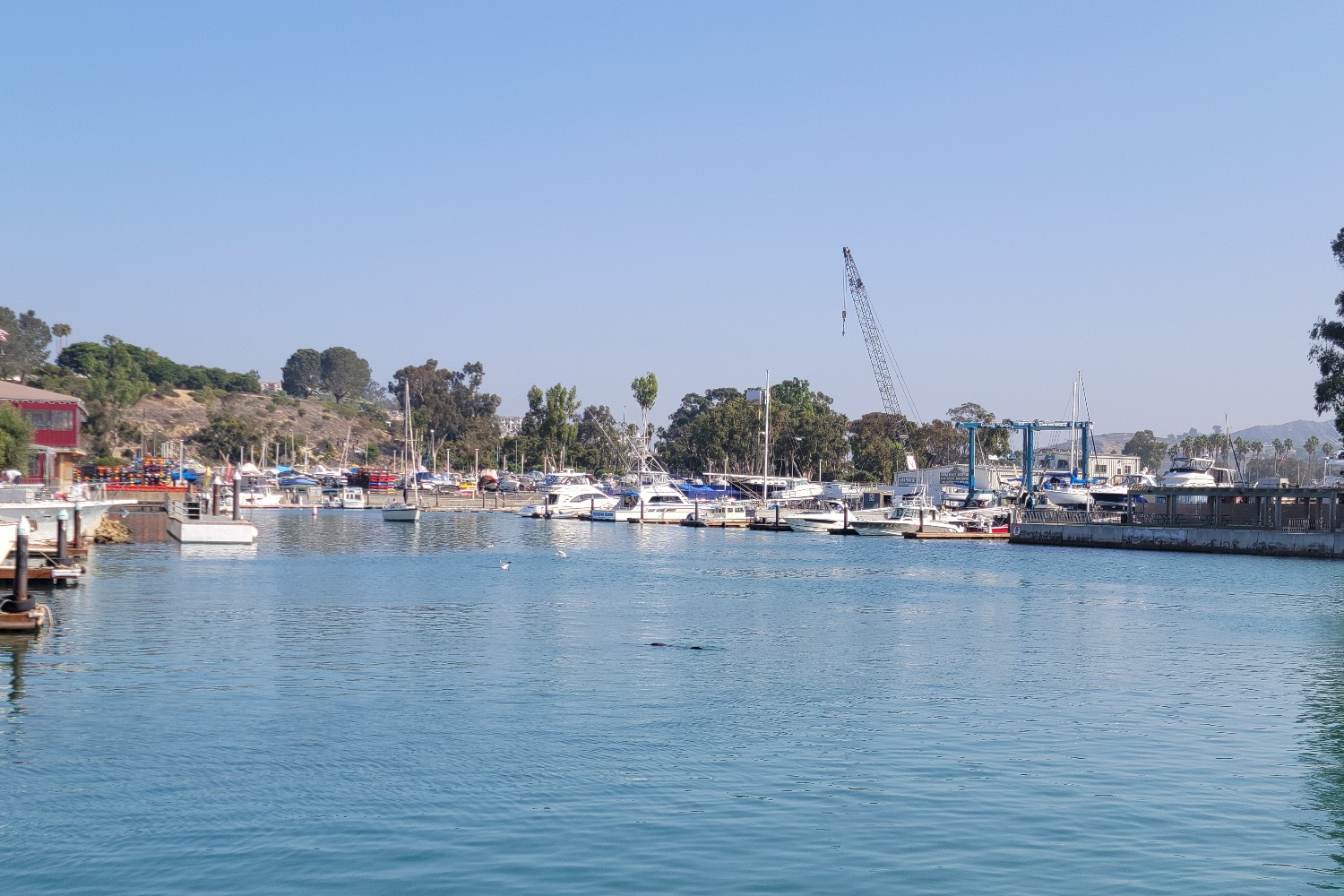 A sunny day at Dana Point Harbor in Dana Point, California.