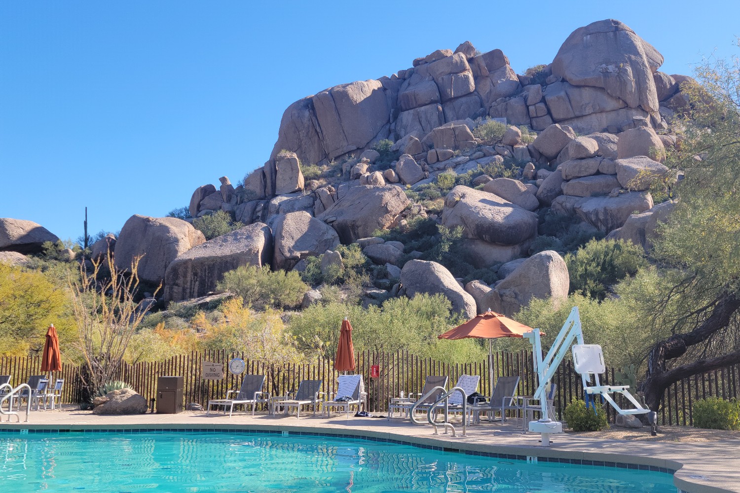 The spa pool at The Boulders Resort in Scottsdale, Arizona.