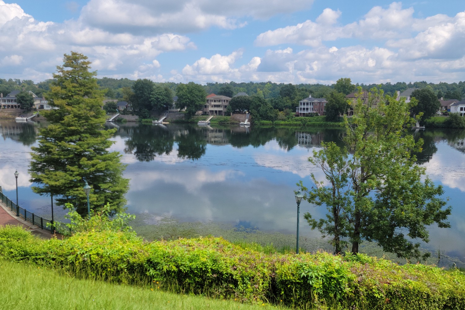 A view of the Savannah River from Augusta Riverwalk in Augusta, Georgia.