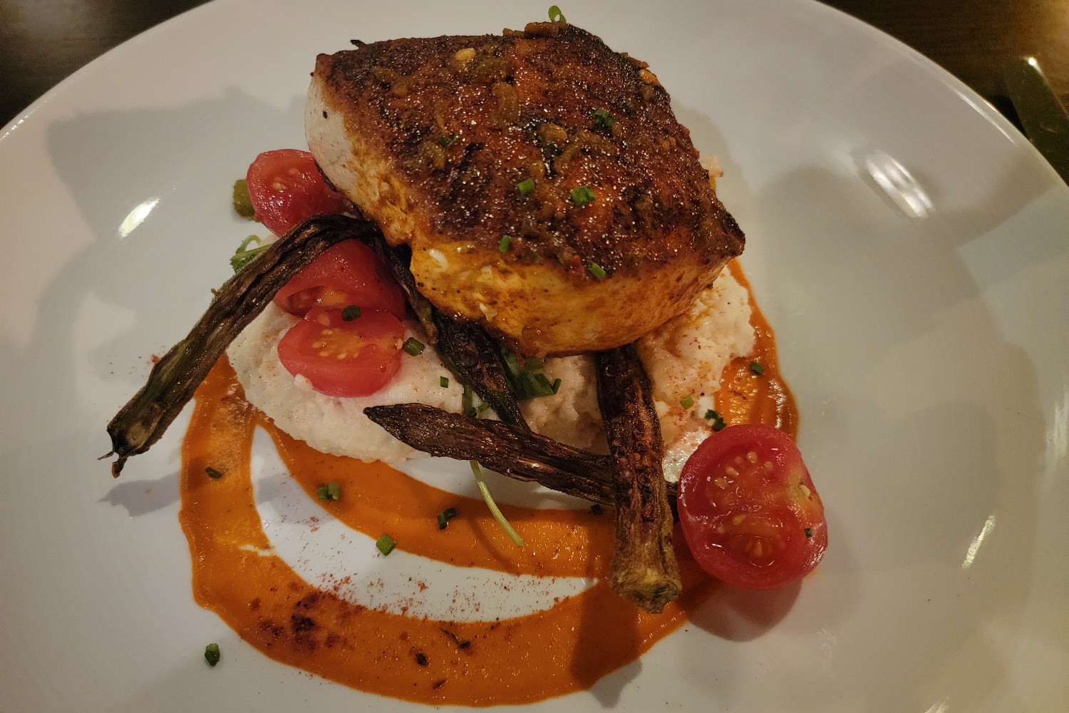 A special grilled wahoo dish at Abel Brown Southern Kitchen and Oyster Bar in Augusta, Georgia.