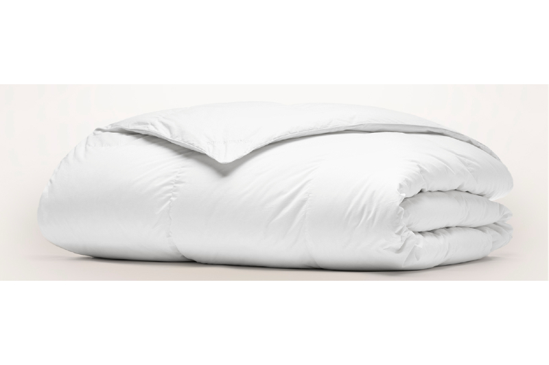 Boll and branch down duvet insert in white.