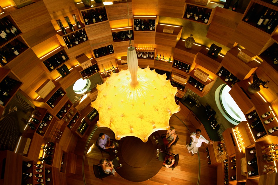 The wine cellar at Tavaru Tower in the Maldives.