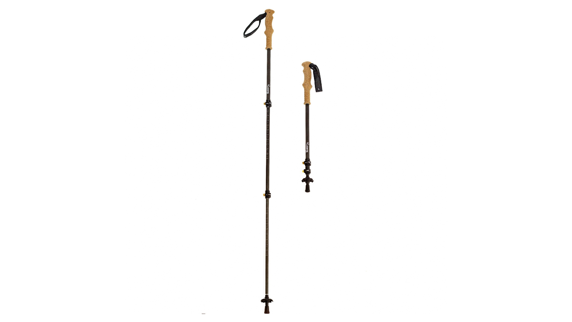 A pair of Diorite Trekking Poles Carbon with Cork Handles