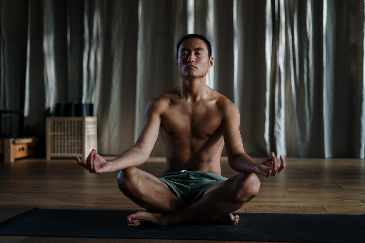 Man meditating.