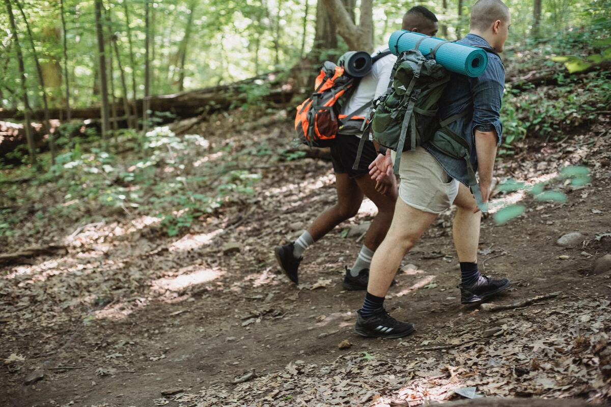 Two men hiking