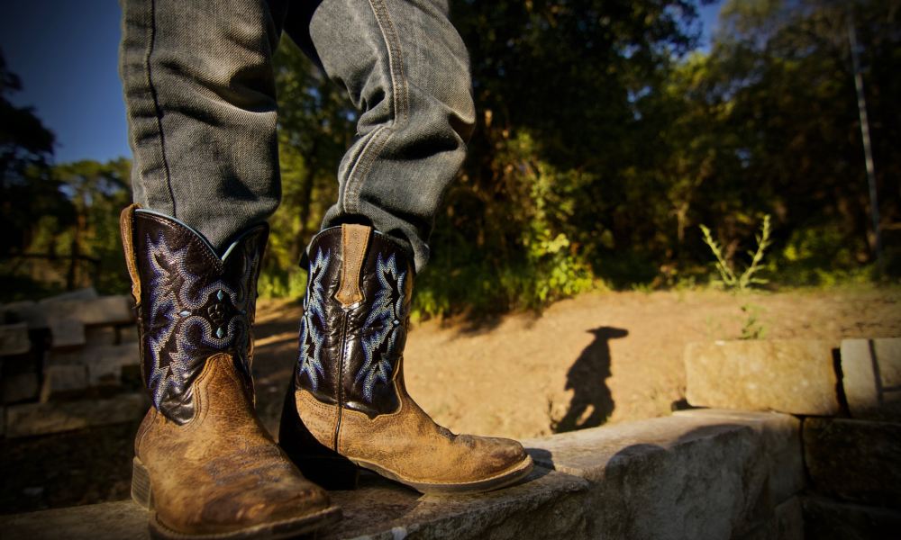 Man wearing cowboy boots