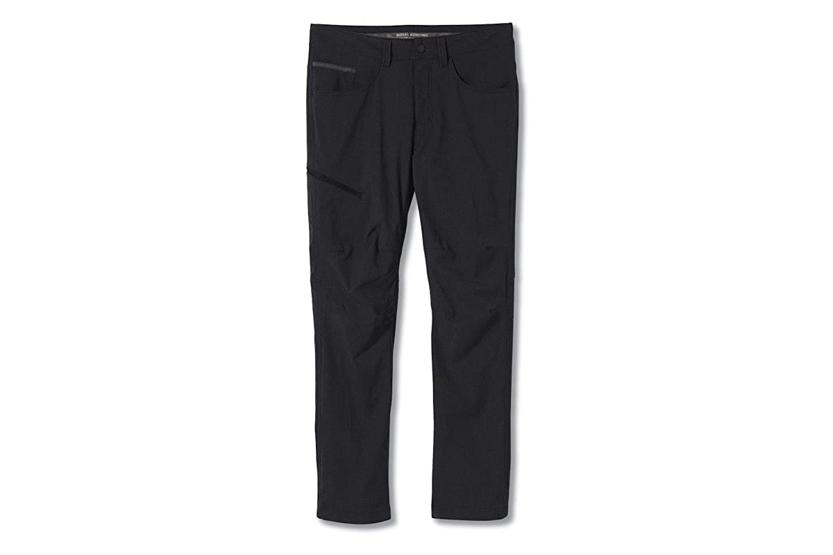 Royal Robbins Alpine Road Pant (in charcoal) against a white studio backdrop.