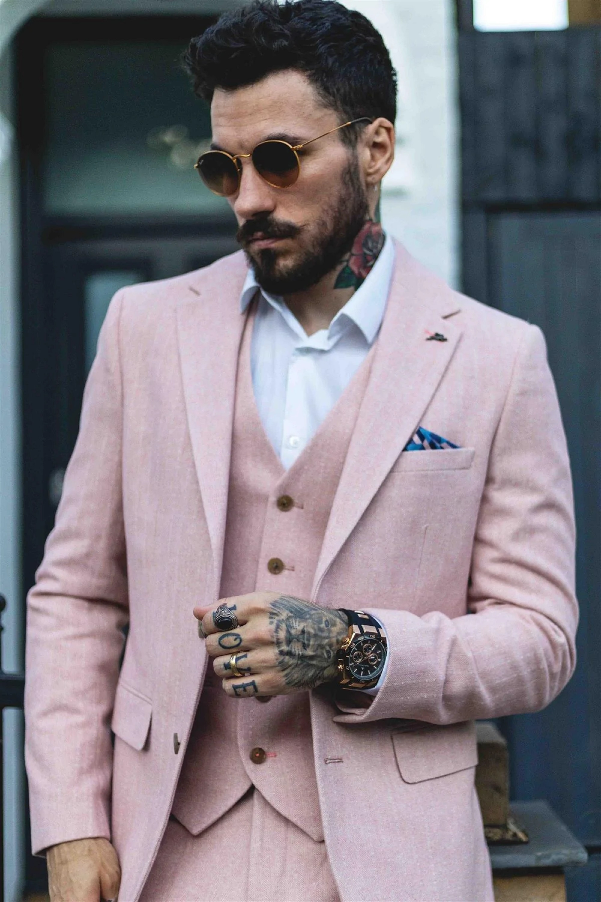 Pink formal hotsell attire for men