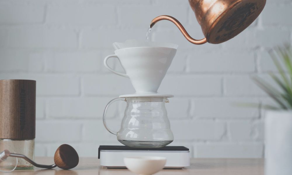 Pour-over coffee setup