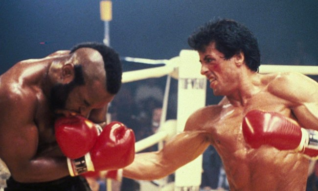 Sly Stallone and Mr. T in Rocky III.