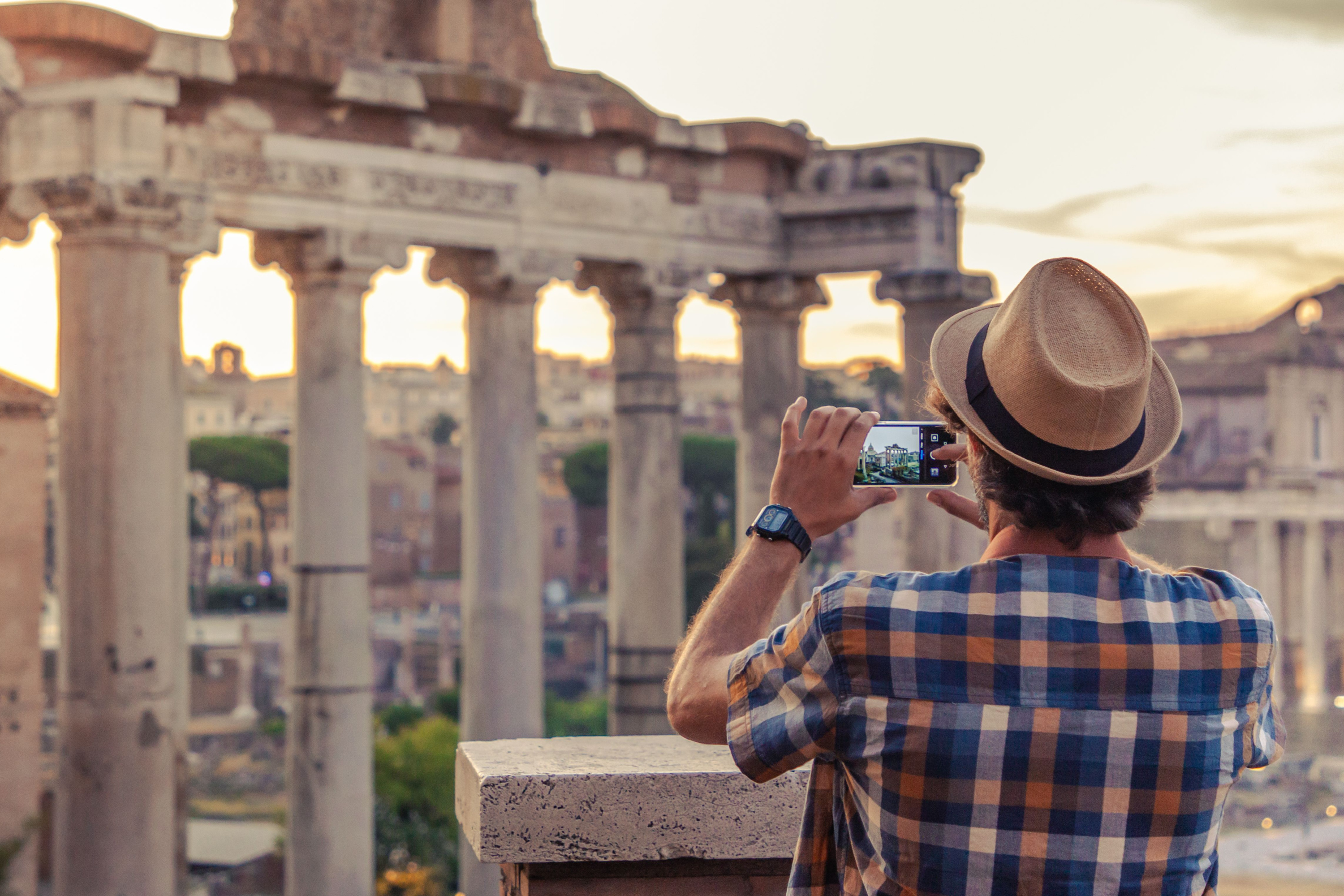 Roman forum tourist