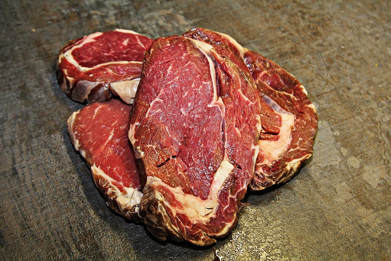 Ribeye steaks, raw