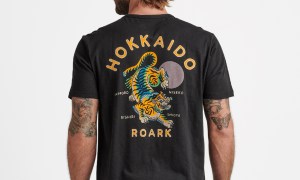 Man wearing Hokkaido tshirt turned around