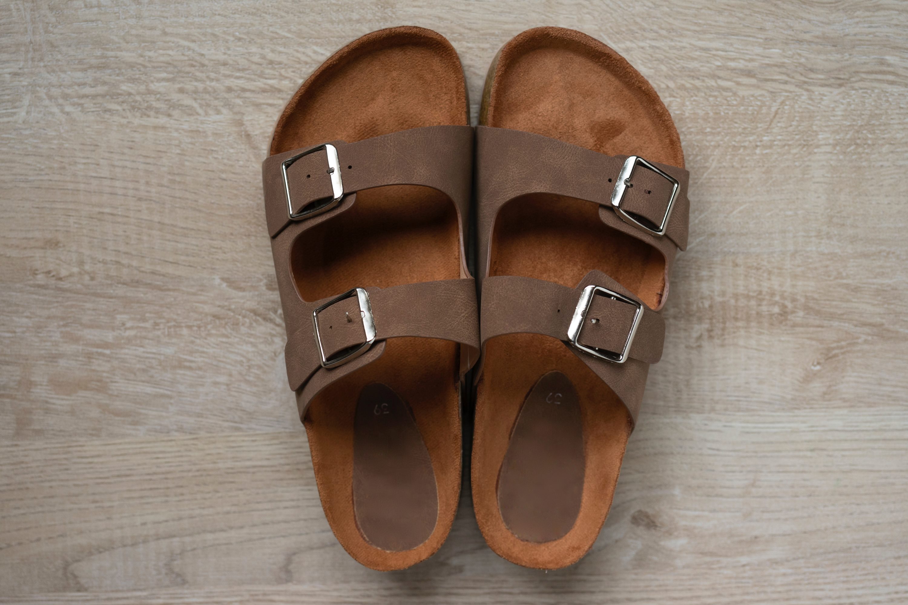 Brown leather sandals