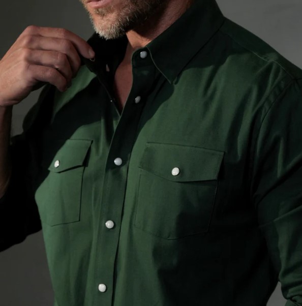 Snaps Green Rambler Twill Shirt