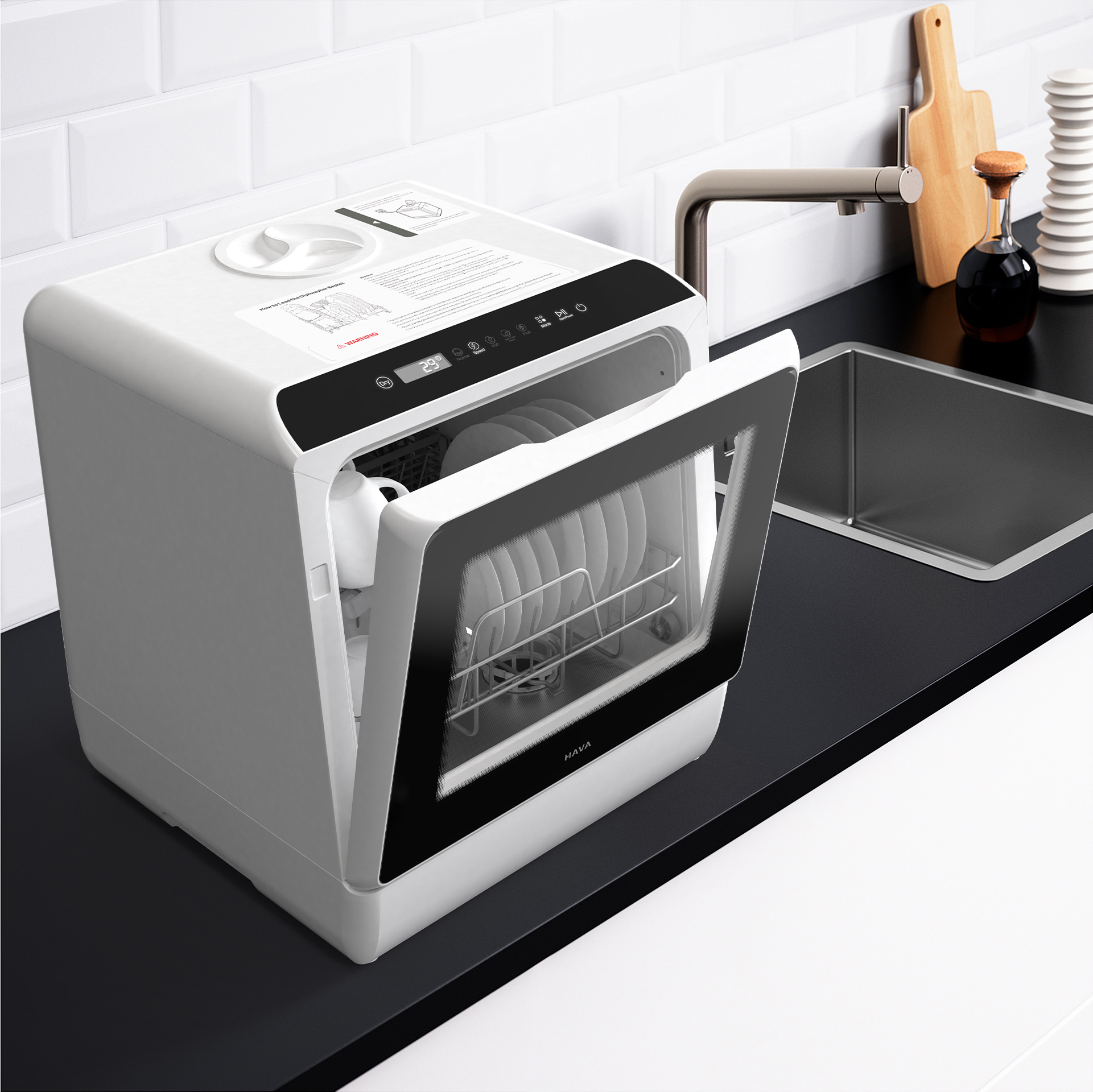 Novete tdqr01 deals compact countertop dishwasher