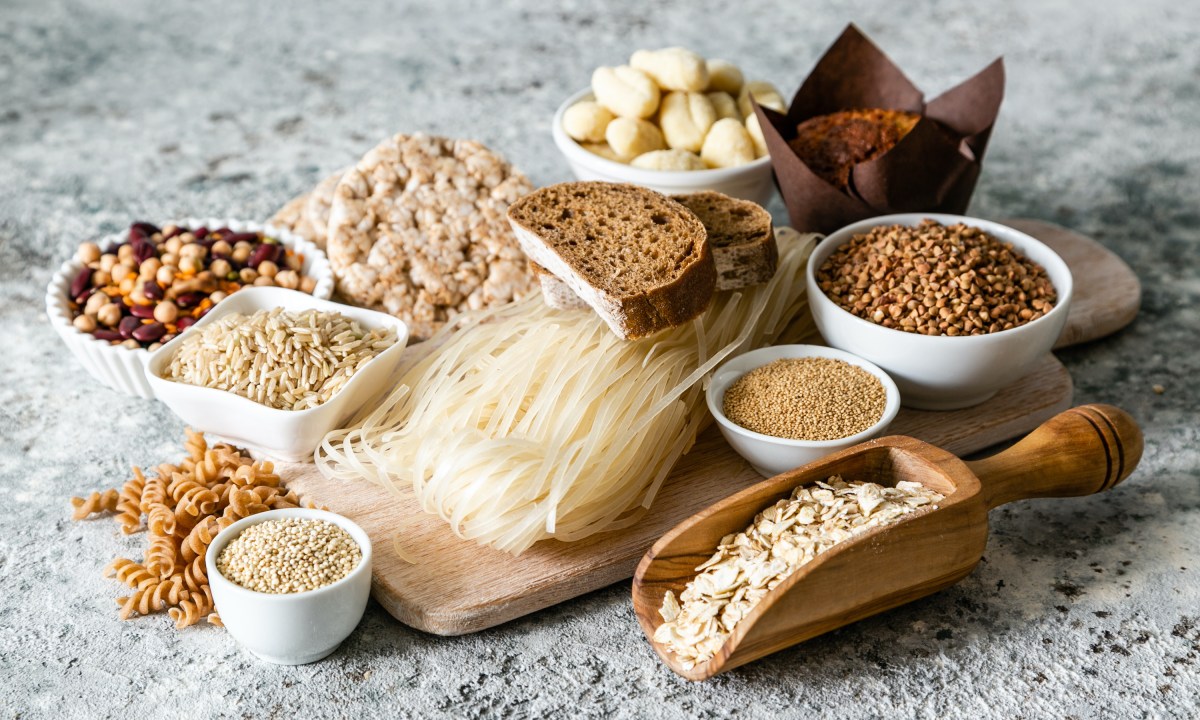 Gluten-free diet concept: Selection of grains and carbohydrates for people with gluten intolerance