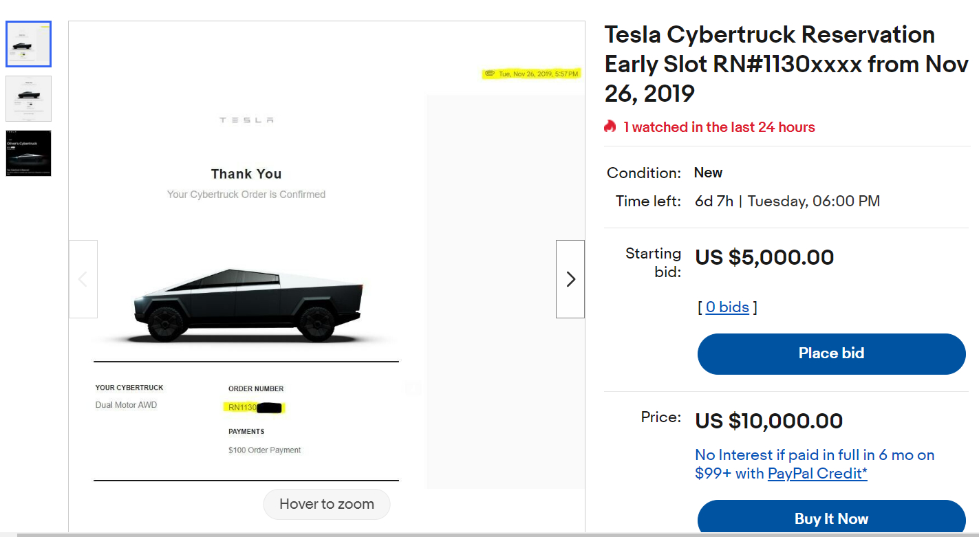 pre order tesla cyber truck