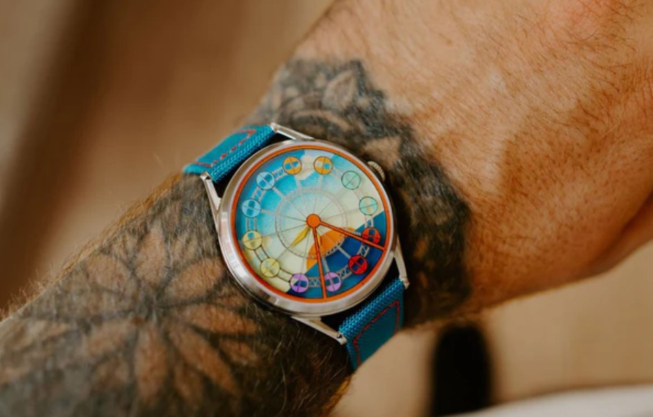 Enjoy the Ride Ferris Wheel watch on wrist