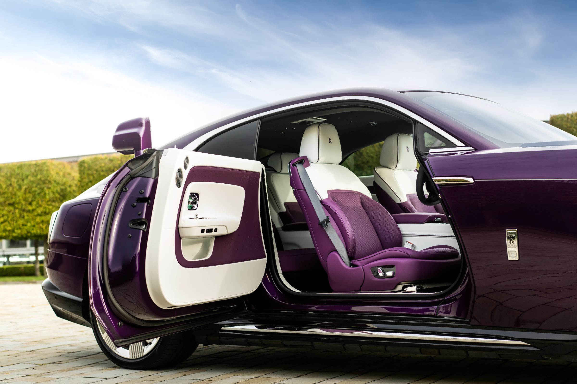 Rolls Royce Spectre coupe with door open