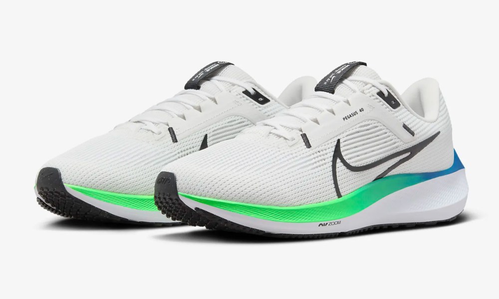 The Nike Pegasus 40 men's running shoes against a white background.