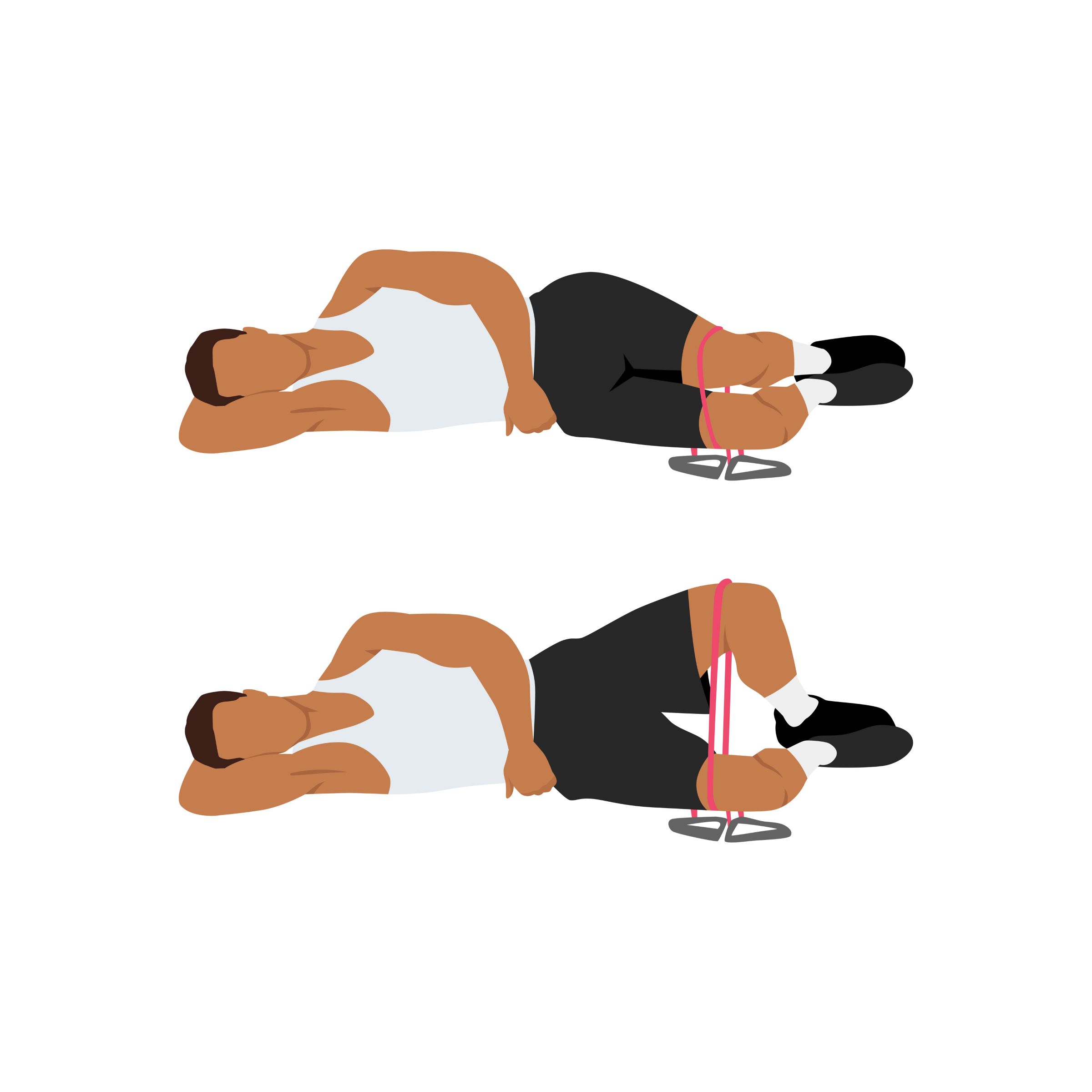 Man doing prone or lying leg lifts exercise Vector Image