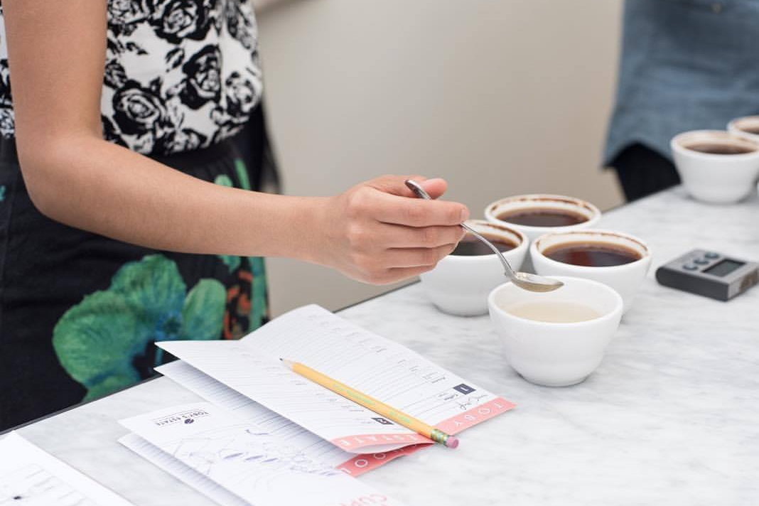 A coffee cupping.