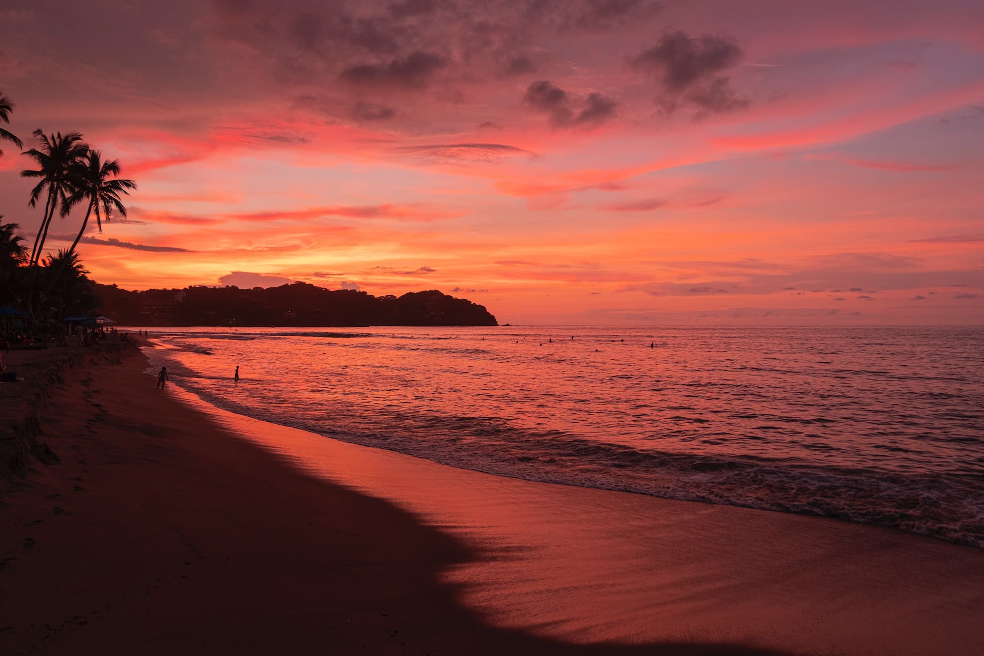 Sunset on the beach in Mexico