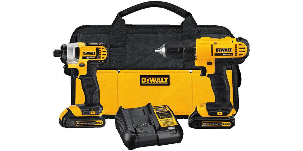 The DeWalt 20V Max Cordless Drill and Impact Driver on a white background.