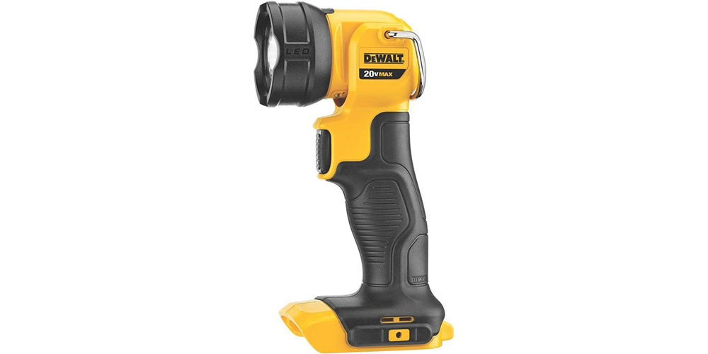 The DeWalt 20V Max LED Work Light on a white background.