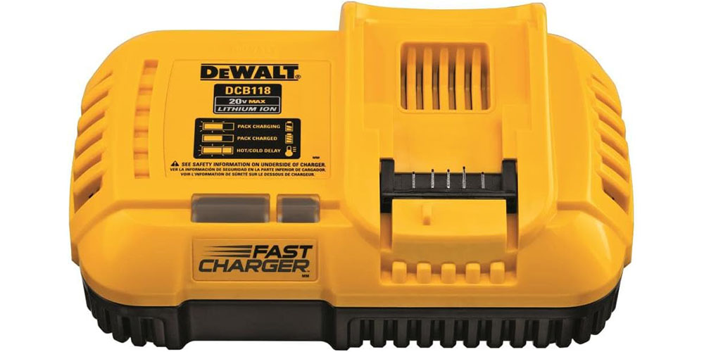 The DeWalt Flexvolt 20V Max Charger on a white background.