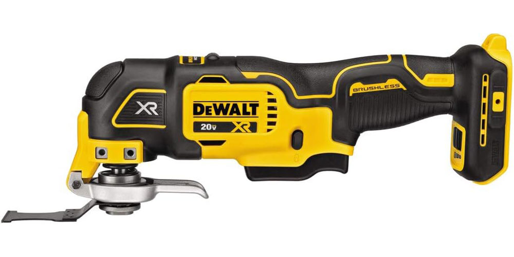 The Dewalt 20V Max XR Oscillating Multi-Tool on a white background.