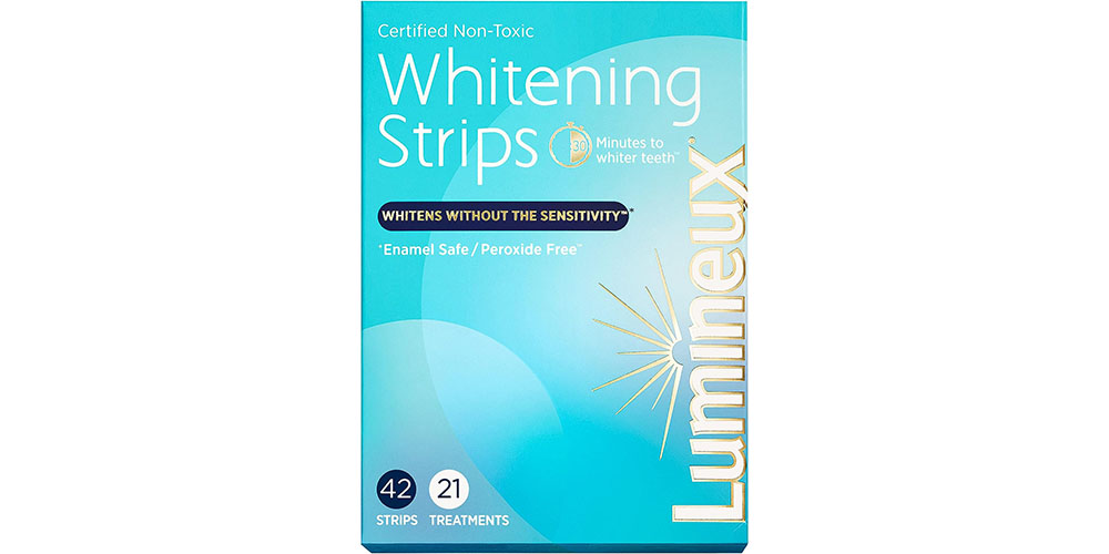 Lumineux teeth whitening strips on a white background.