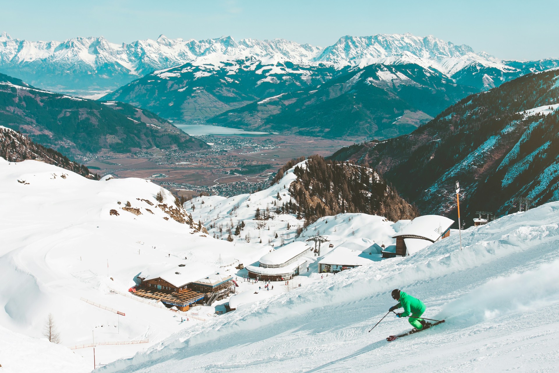 Skier turning in Austria