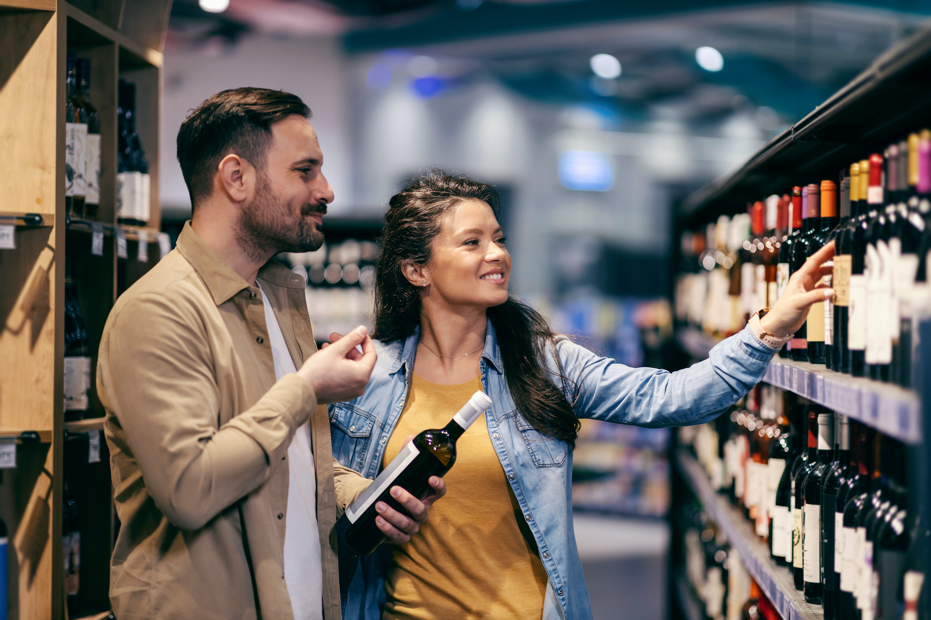 People shopping for wine